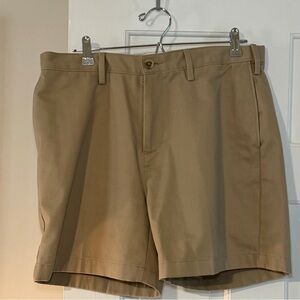 Lands' End Men's Tan Flat-Front Shorts Size 35